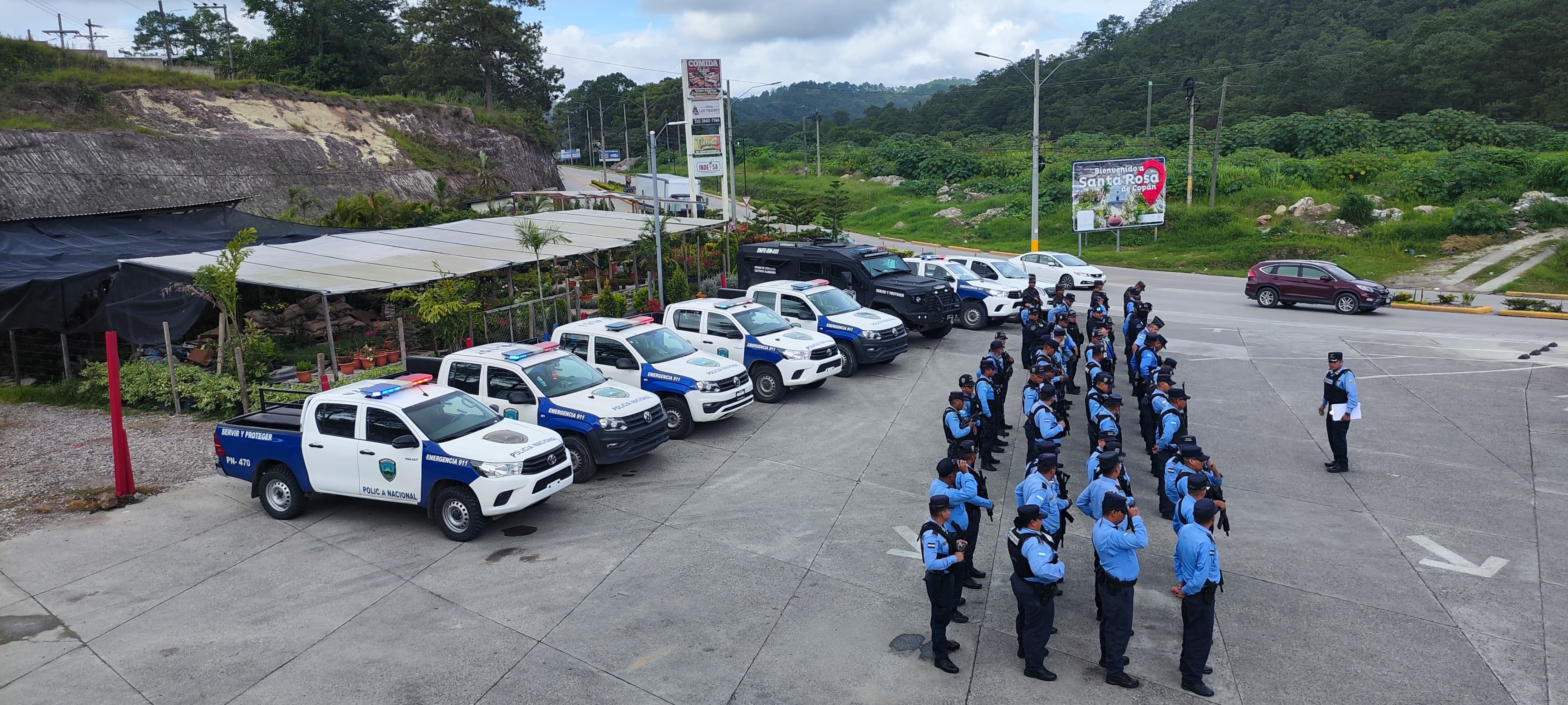 Policía Nacional fortalece seguridad en Santa Rosa de Copán con Operación Solución Contra el Crimen Fase III